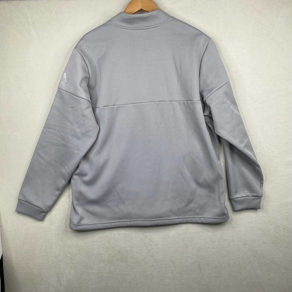 Men's Adidas Golf Climawarm 1/4 Zip Debossed Pullover Sweatshirt in Gray-XL - Picture 2 of 7